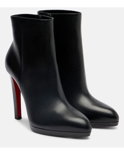 Christian Louboutin Black Ankle Boots Fannylove 120 Aus Leder