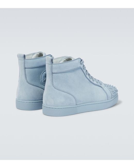 Christian Louboutin Sneakers Louis Spikes Aus Veloursleder in Blue für Herren