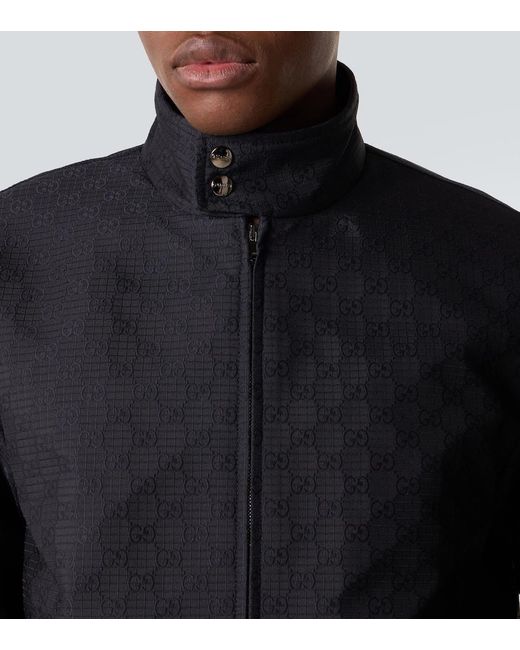 Gucci Black Gg Jacquard Track Jacket for men