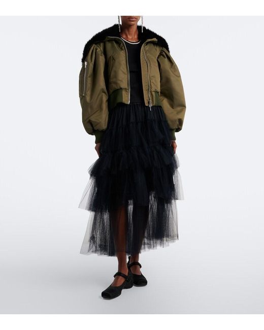 Chaqueta Bomber Acolchada Con Capucha Simone Rocha de color Green