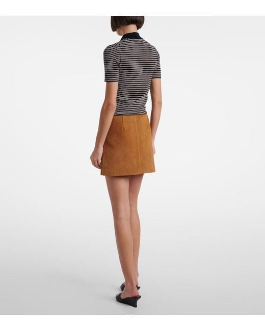 AMI Brown Suede Miniskirt