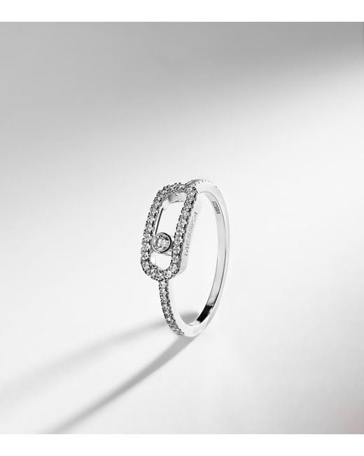 Messika White Move Uno 18Kt Ring With Diamonds
