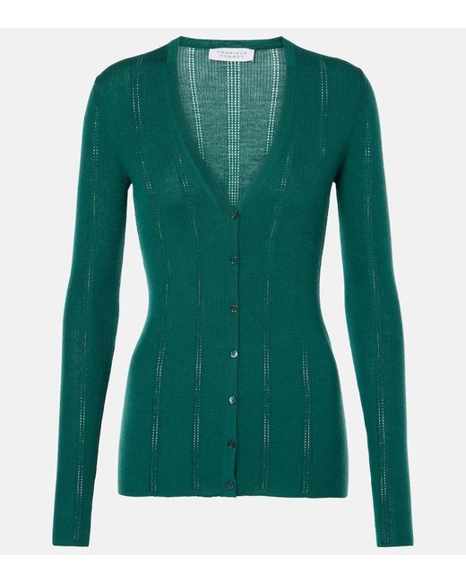 Gabriela Hearst Green Lillian Wool Cardigan
