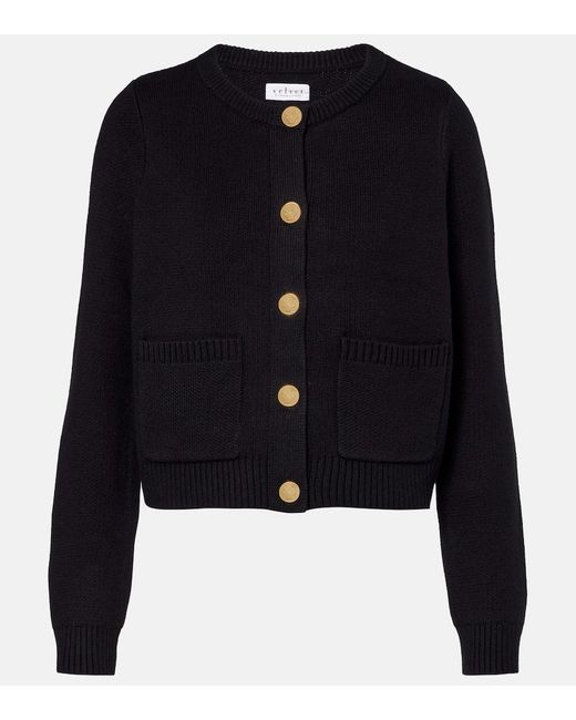 Velvet Blue Cardigan Mahal Aus Baumwolle Und Kaschmir