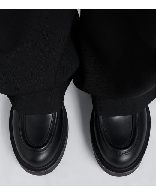 Gianvito Rossi Black Leather Lace-Up Boots