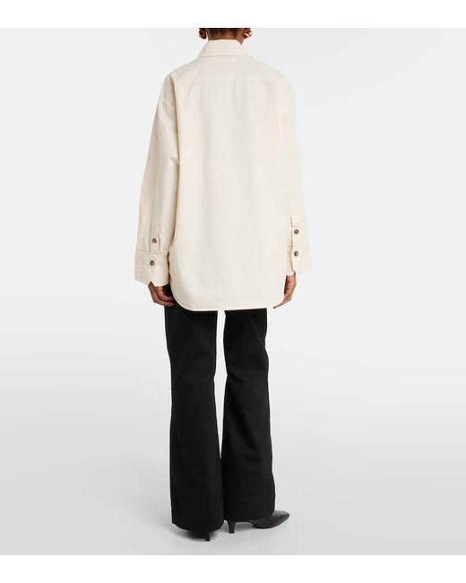 Camisa de algodon oversized Victoria Beckham de color Natural
