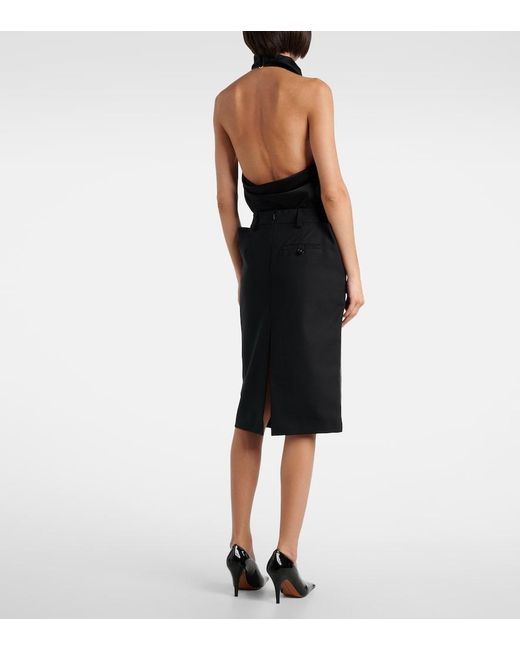 Stella McCartney Brown Snake-Effect Midi Skirt