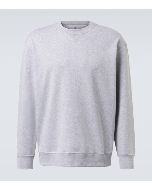 Sudadera En Mezcla De Algodon Brunello Cucinelli de hombre de color Gray