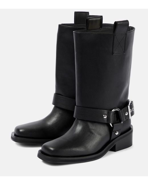 Boot de botte de biker Mid Arbre Ganni en coloris Black