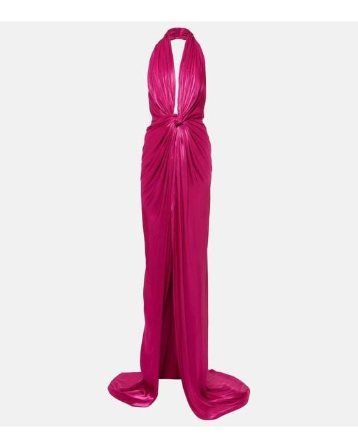 Vestido de fiesta Colette de saten Costarellos de color Pink
