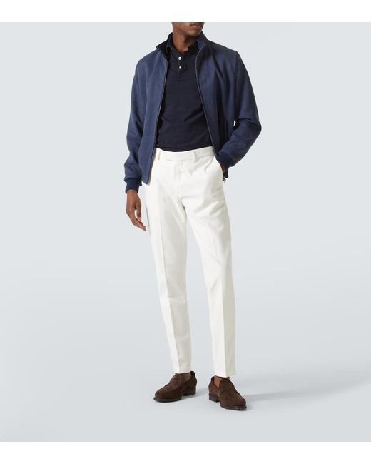 Thom Sweeney White Straight Chinos for men