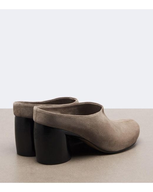 Loewe Brown Oval Suede Mules