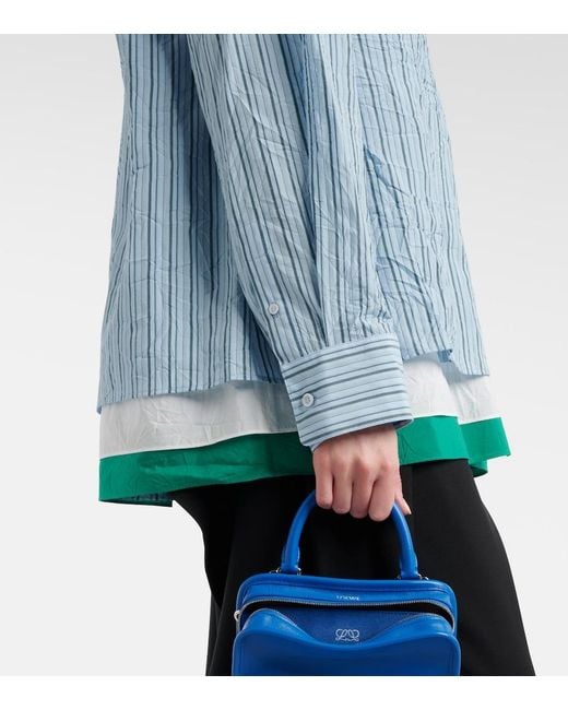 Loewe Blue Anagram Cotton-Blend Poplin Shirt