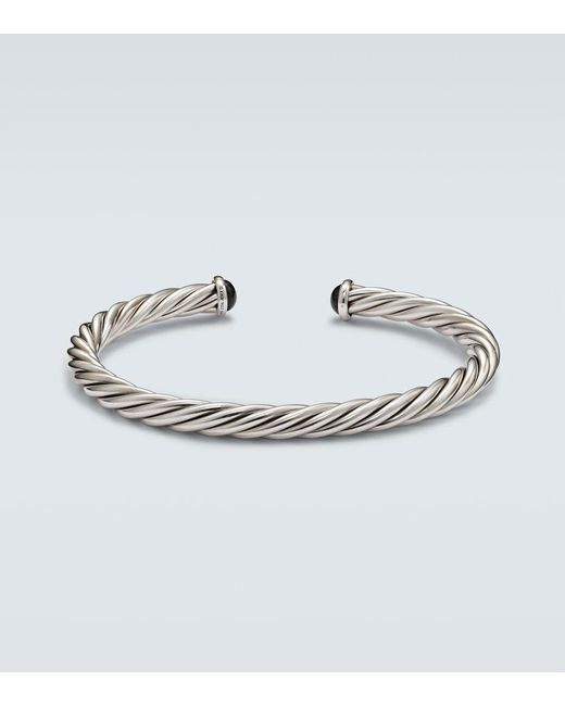David Yurman Metallic Cable 14Kt And Sterling Cuff Bracelet With Onyx for men