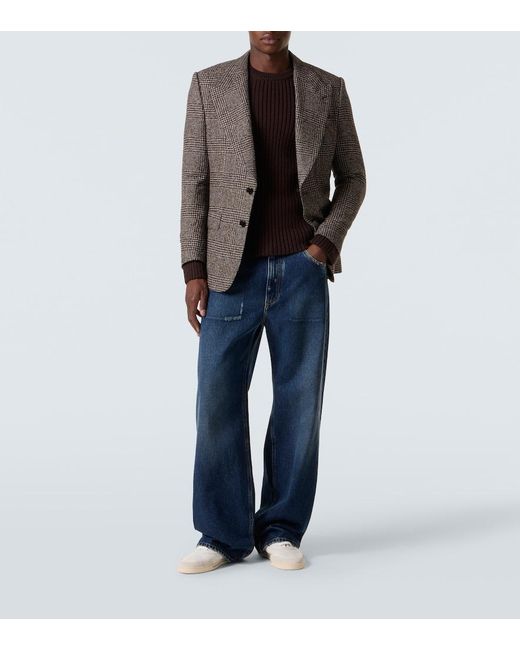 Dolce & Gabbana Blue Low-Rise Wide-Leg Jeans for men