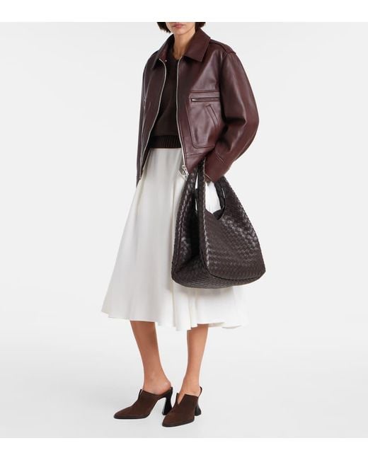 Bottega Veneta Black Campana Large Leather Shoulder Bag