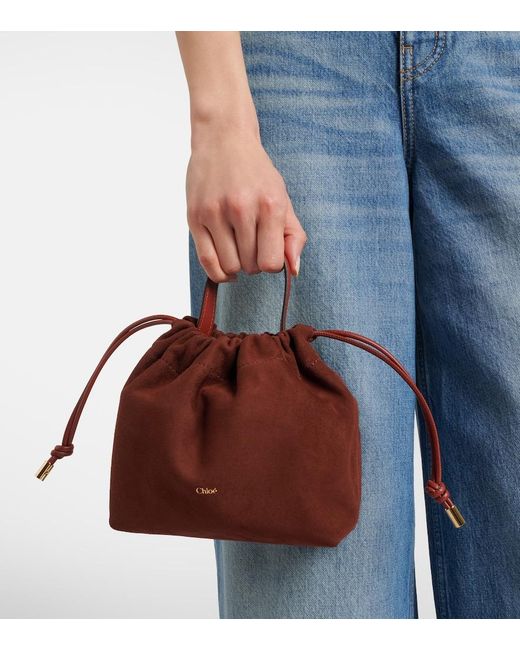 Chloé Brown Icons Small Suede Bucket Bag