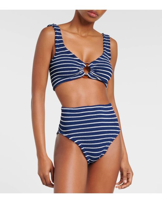 Hunza G Blue Nadine Striped Bikini