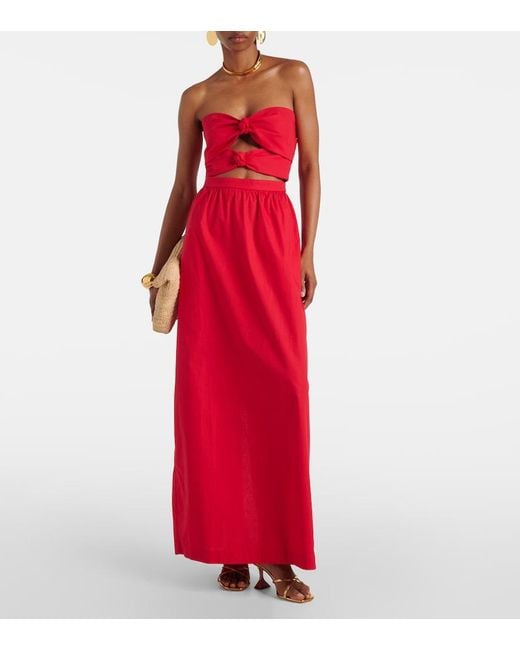 Adriana Degreas Gathered Cotton Jersey Maxi Dress