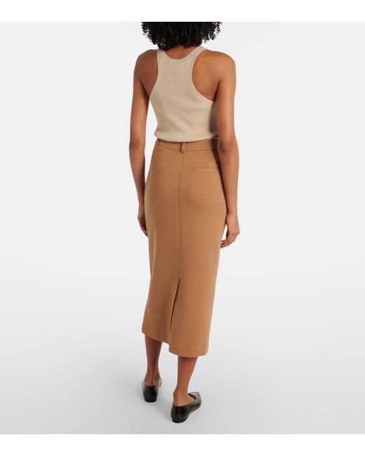 Max Mara Natural Bleistiftrock Como Aus Einem Baumwollgemisch