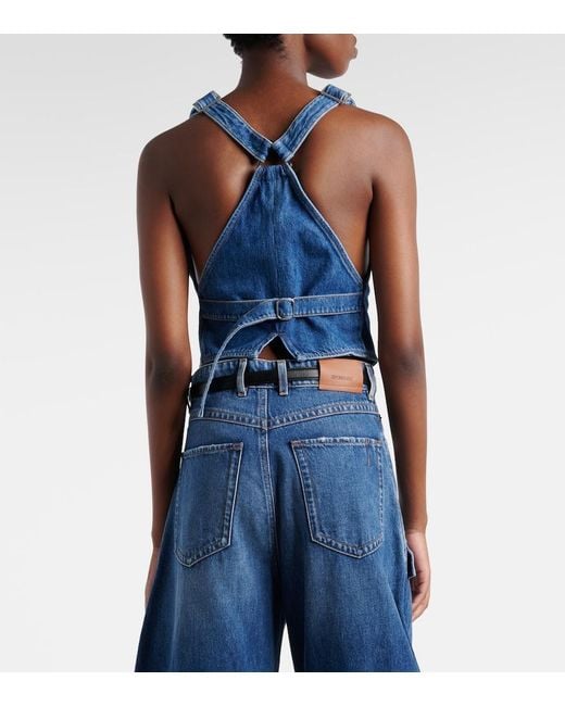 Sportmax Blue Dama Denim Vest