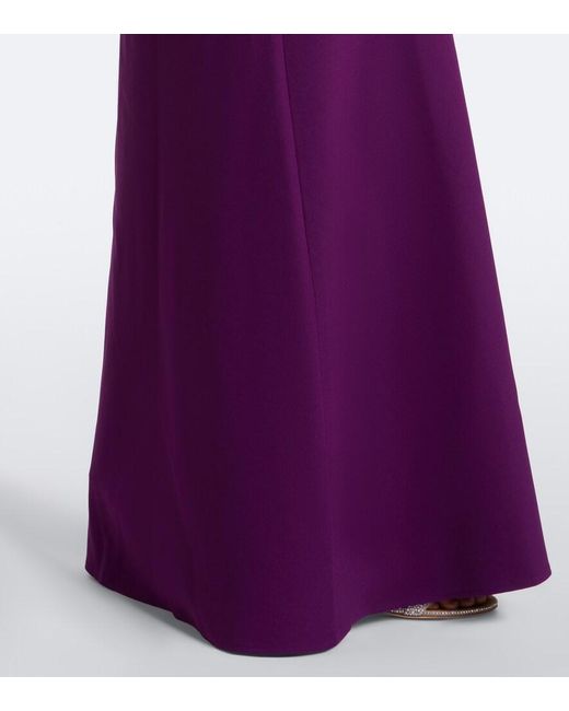 Safiyaa Purple Belen Crepe Belted Gown