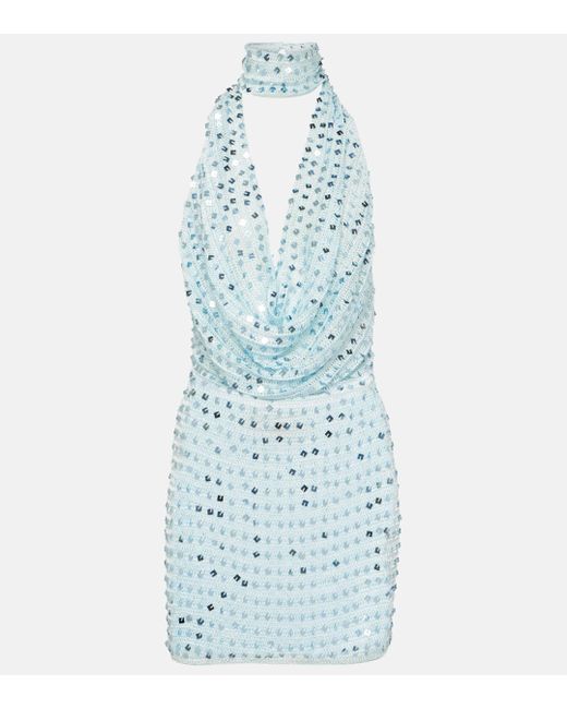AYA MUSE Blue Tipo Sequined Minidress