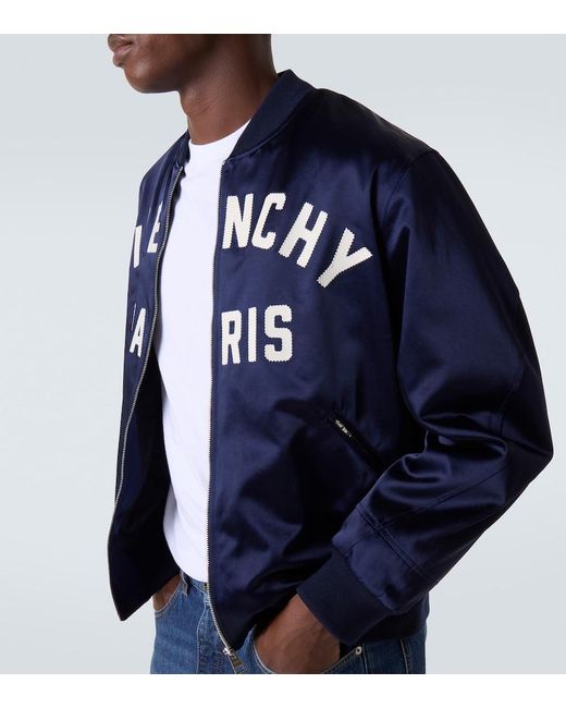 Givenchy Logo Bomber Jacket – in Blue für Herren