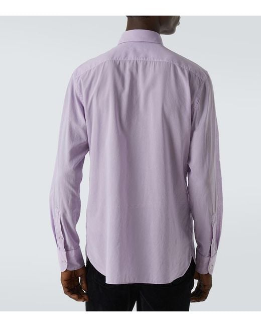 Tom Ford Purple Cotton Shirt for men