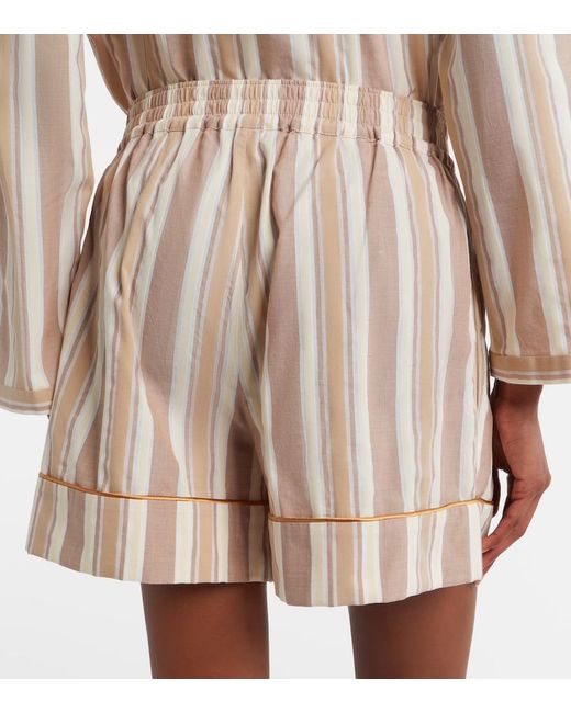 Saint Laurent Natural Striped Cotton Shorts