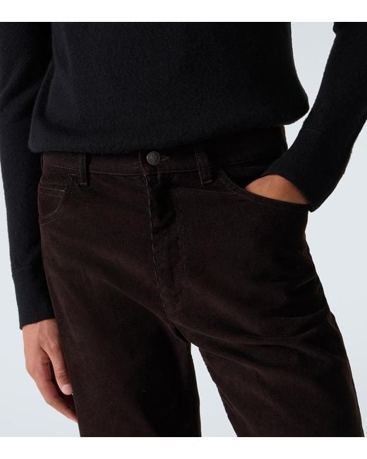 The Row Black Fred Cotton Corduroy Slim Pants for men