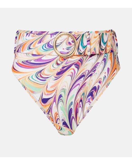 Braga De Bikini Iris Estampada Con Cinturon Alexandra Miro de color White