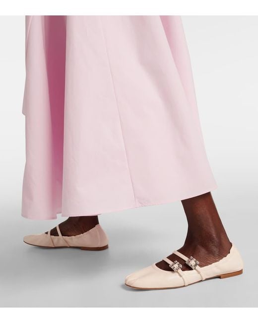 Roger Vivier Pink Verzierte Ballerinas Aus Leder