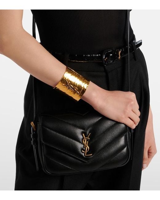 Saint Laurent Black Loulou Toy Leather Crossbody Bag