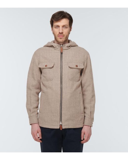 Giorgio Armani Natural Hooded Virgin Wool Blouson for men