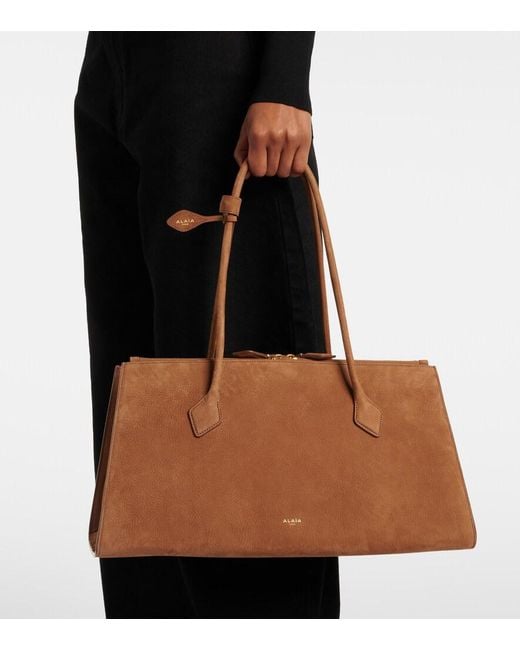 Alaïa Brown Le Teckel Suede Tote Bag