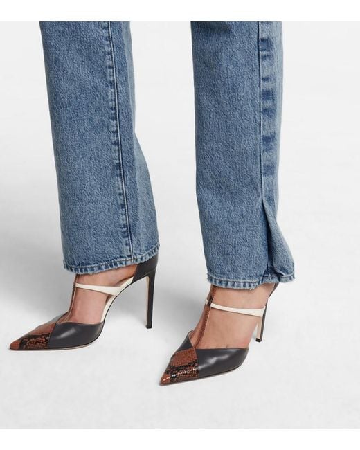 FRAME Blue Le Drew High-Rise Straight Jeans