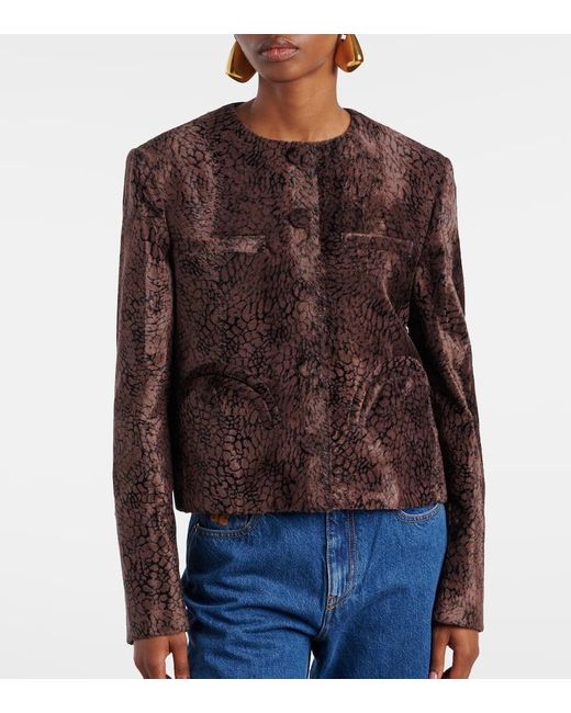 Blazé Milano Brown Shamo Bolero Velvet Jacket