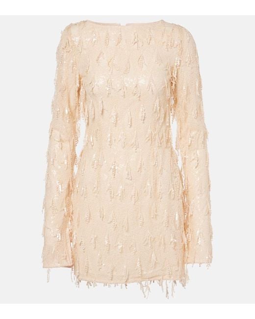 ROTATE BIRGER CHRISTENSEN Natural Minikleid Mit Pailletten