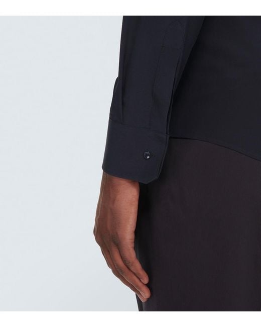 Dolce & Gabbana Blue Silk Crepe De Chine Shirt for men