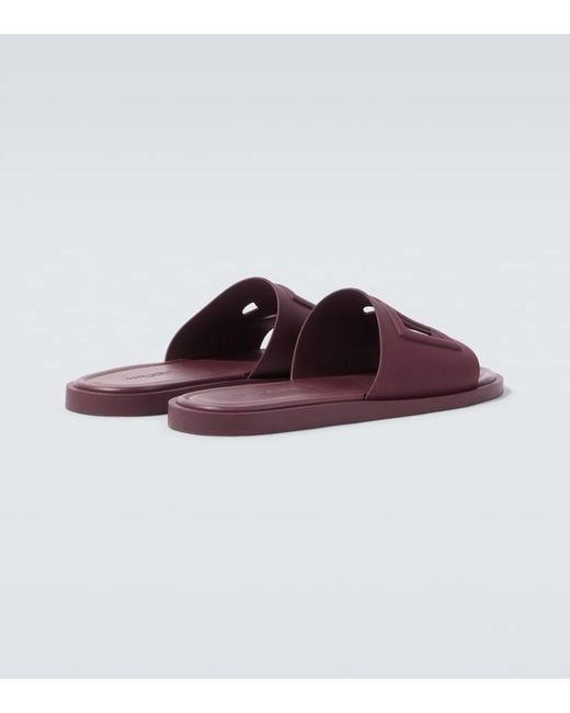 Dolce & Gabbana Purple Dg Rubber Slides for men