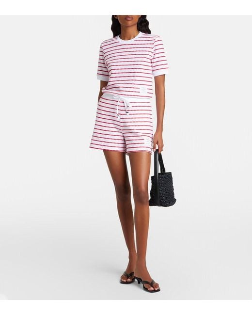 Thom Browne Red Striped Cotton Shorts