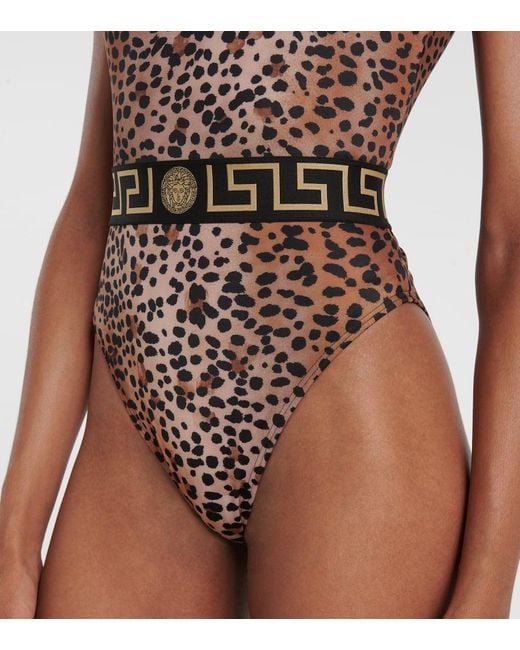 Versace Black Badeanzug Mit Greca-Muster