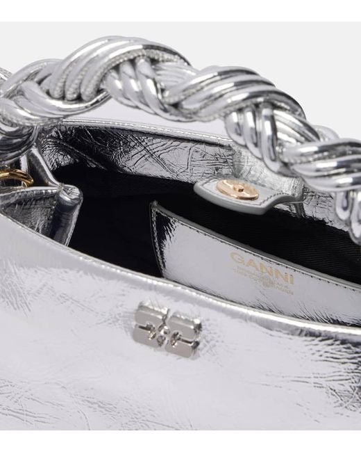 Ganni Metallic Bou Mini Tote Bag