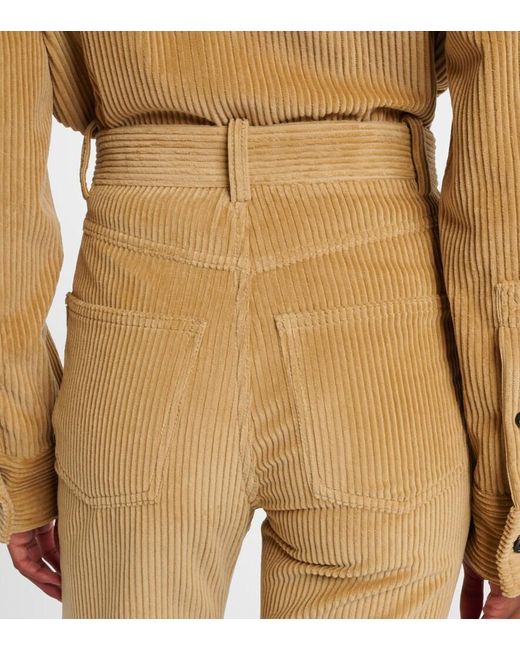 Bottega Veneta Natural Cotton Corduroy Flared Pants