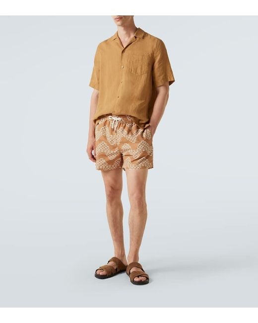 Camicia Bowling Angelo di Frescobol Carioca in Brown da Uomo