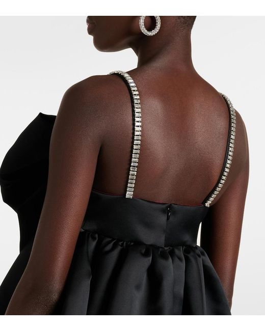 Nina Ricci Black Bow-Detail Satin Minidress