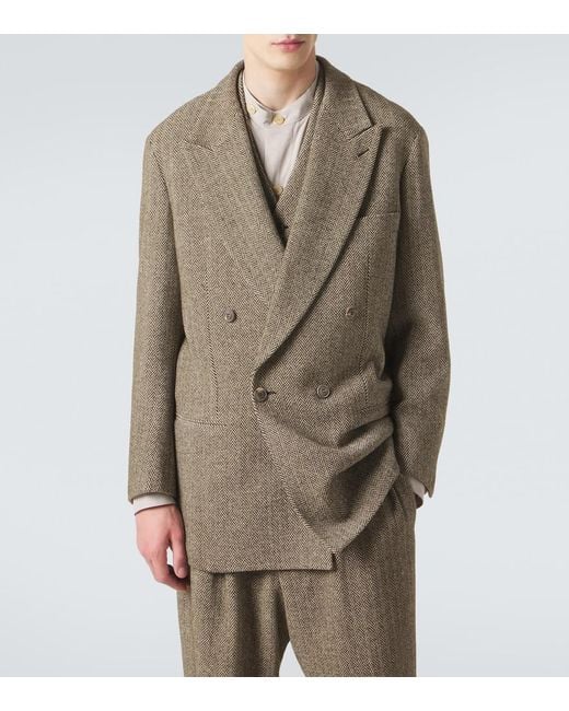 Giorgio Armani Natural Archivio Cotton And Wool-Blend Blazer for men