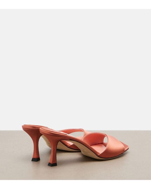 Jimmy Choo Pink Skye Satin Mules