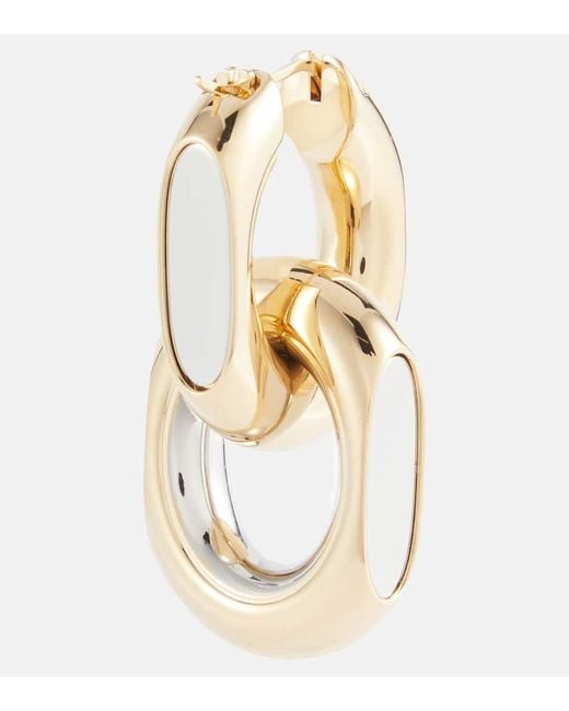 Orecchini A Cerchio Cassandre di Saint Laurent in Metallic